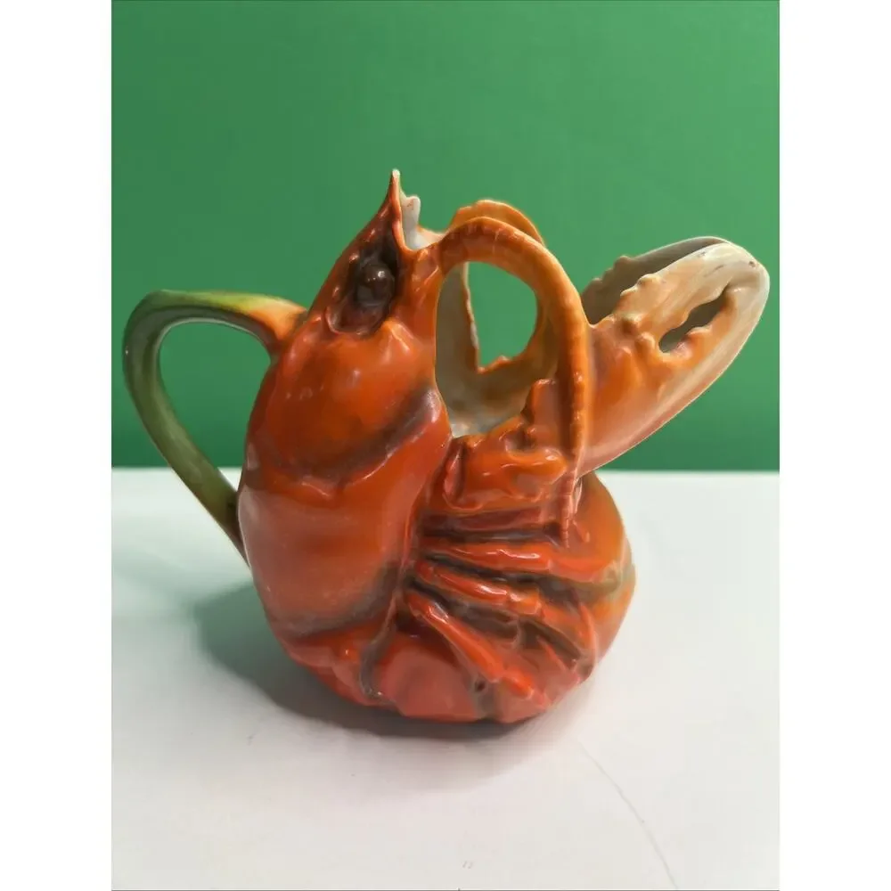 Antique Royal Bayreuth Lobster Butter Pitcher Creamer Porcelain Bavaria 4